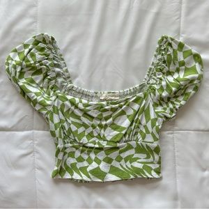 Pacsun LA Hearts Short Sleeve Linen Bustier Top